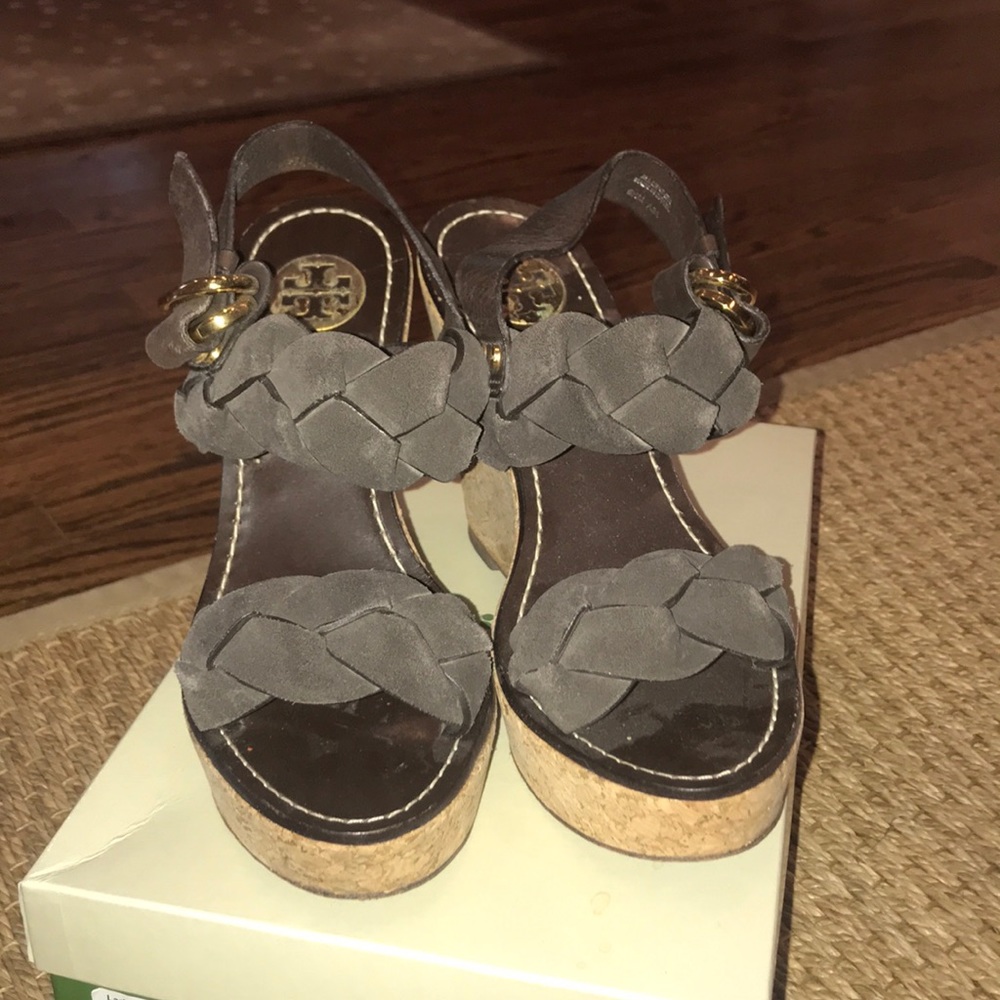 Tory Burch braided suede wedge